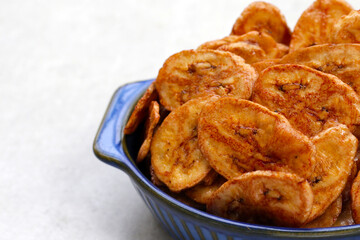 Crispy banana chips. Fruit snack