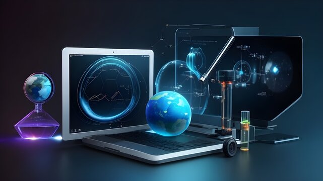 Digital technology and science background, for presentation.