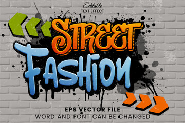 Street fashion graffiti editable vector text effect © yustika