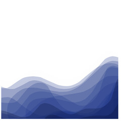Beach landscape with waves. Blue waves footer