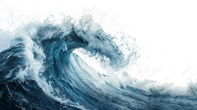 ocean waves isolated on transparent background