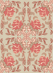 Vintage floral pattern. Pastel color template for textile, carpet, tapestry, wallpaper, rug.