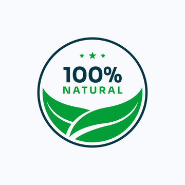100% natural organic product label design template