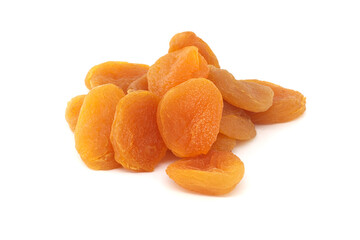 Dried apricots fruits isolated on white background