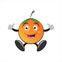 Obraz premium retro cartoon character with a body of an orange fruit