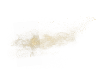 Golden powder explosion. Freeze motion.