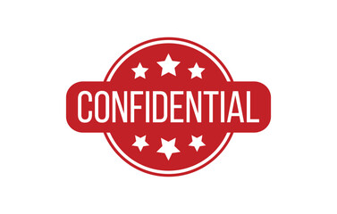 Red Confidential Rubber Stamp Seal Vector
