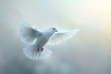 a white dove symbolizes love and peace .generative ai