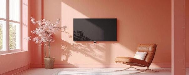 Mockup wall mounted LED TV