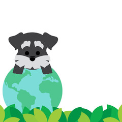 Dog earth day frame banner - schnauzer dog