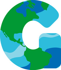 Earth Texture Letter Vector Element G