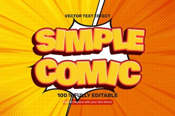 Yellow Comic Vector Text Effect 2