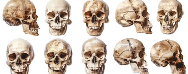 Set of human skull cut out - Powered by Adobe