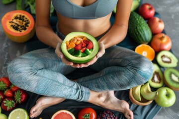 person holding fruits , healthy food, healthy lifestyle, wellness - obrazy, fototapety, plakaty