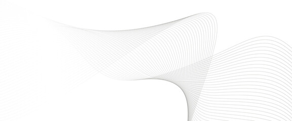 Vector white abstract wave transparent background luxury gradient minimalist lines design.