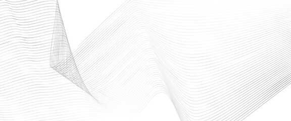 Vector white abstract wave transparent background luxury gradient minimalist lines design.