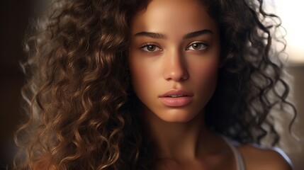 Radiant Beauty: Model Girl with Shiny, Smooth, Healthy Hair

