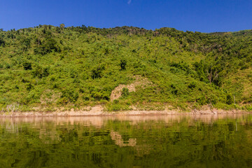 Banks of Nam Ou 5 reservoir, Laos
