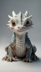 Fototapeta premium Image of baby dragon white background 29