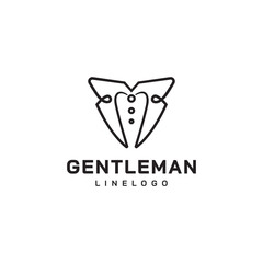 Vintage fashion Bow tie classic line logo design