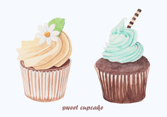 Cute Watercolor Bakery Clipart - Download Bakery Illustration