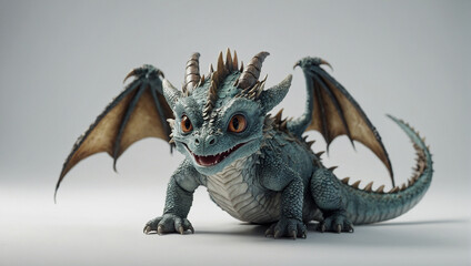 Fototapeta premium baby dragon posing on white background 14