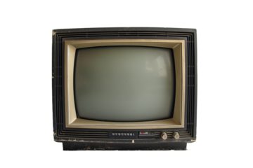Old classic TV from the 80's on transaparent png file