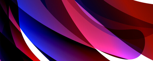 Vibrant color swirls in red, blue, and purple shades on a clean white background, resembling automotive design elements with hints of magenta and electric blue