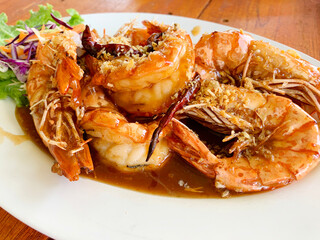 cooked shrimp on a white plate