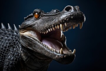 Obraz premium Happy surprised crocodile with open mouth.