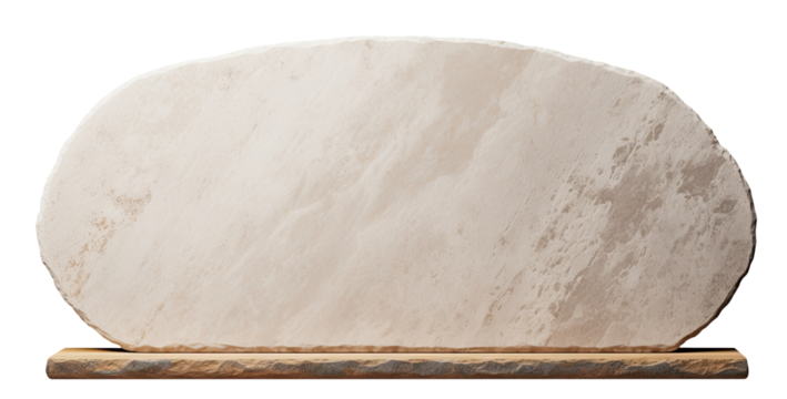 Stone oval panel isolated on transparent background