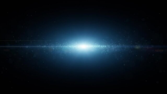 Abstract dark blue universe with glowing star spot light loop animation. Concept science.