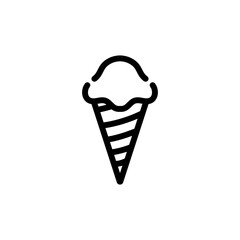 Ice cream cone icon isolated on white background 