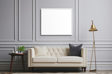 Picture frame png mockup, transparent wall decor