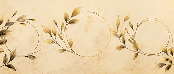 a gold leaf border on a wall with a gold frame