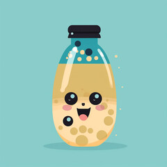 asthitic cartoon pic of a bubble tea bottle