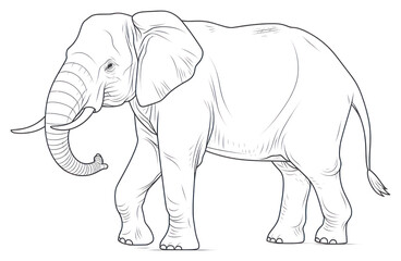 PNG Elephant sketch wildlife drawing.