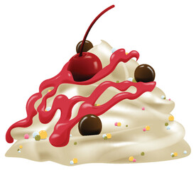 Vector illustration of a dessert with toppings