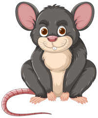 Adorable smiling mouse in a vector style