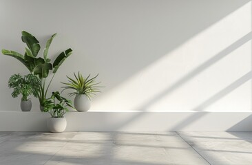 Fototapeta premium Elevated Simplicity: Minimalist Product Display in Serene Surroundings Minimalist Product Display: Symmetry and Elegance in a Serene Setting
