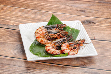 Cooked tiger prawn in the pate