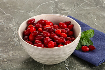 Ripe sweet and juicy cornus