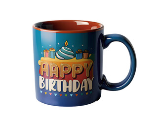 Cup with happy birthday concept