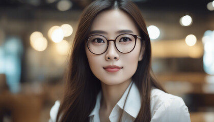 Stylish and Confident: Portrait of a Smiling Chinese Business Woman