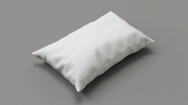   A white pillow atop a gray floor Nearby, another white pillow rests on a gray floor