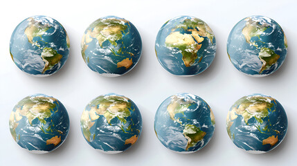 Set of transparent globes of Earth, generative Ai - obrazy, fototapety, plakaty