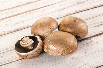 Raw brown champignon for cooking