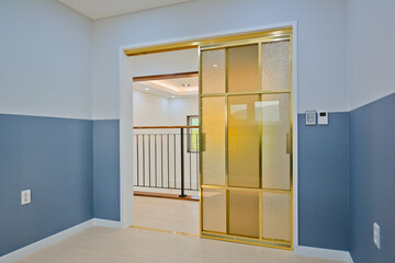 Sliding or folding doors look great with a gold frame