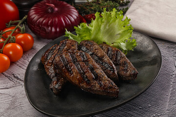 Grilled diet beef liver steak