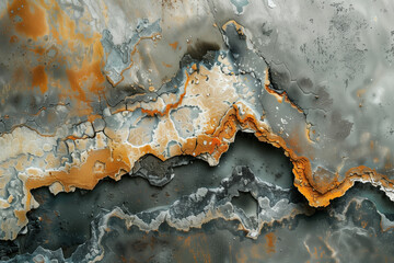 Abstract geological texture featuring orange and grey tones natural wallpaper background